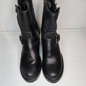 FRYE Sabrina Moto Boots – Women’s Chocolate Brown, Double Buckle, Zipper, Size 6